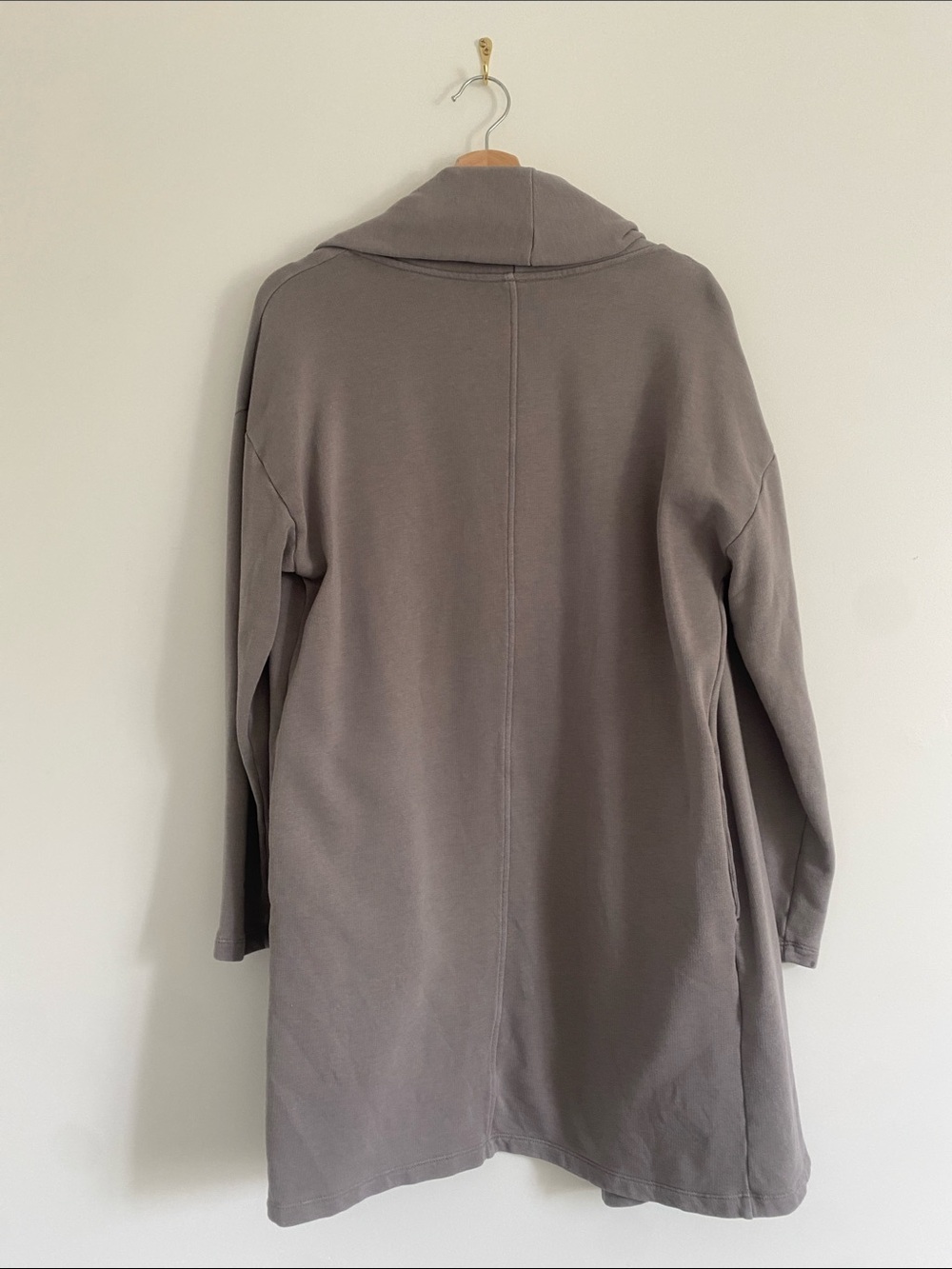Babaton Organic Cotton Blend Drape Front Cardigan | Taupe Grey | S/M - Picture 6 of 6